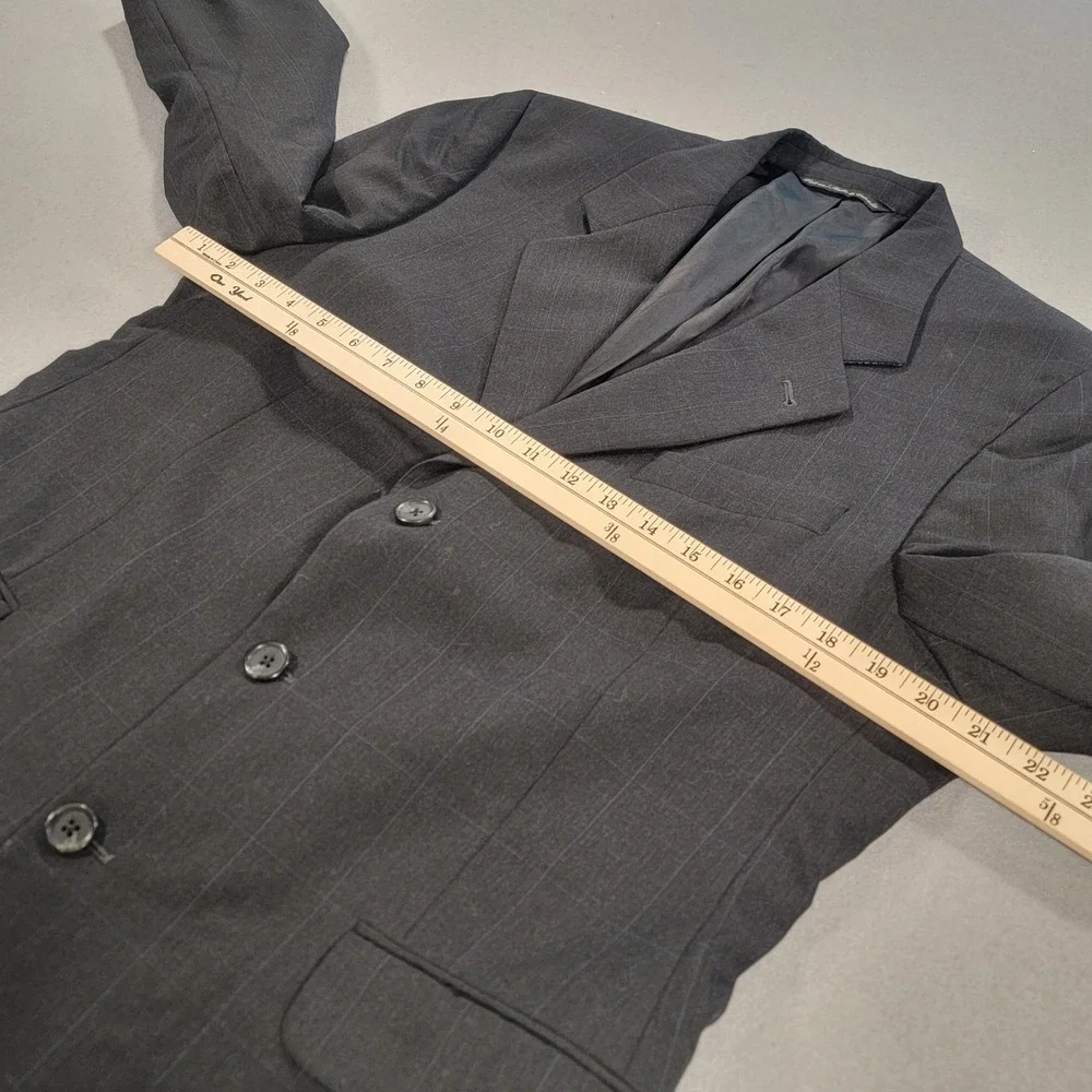Jack‎ Victor Montreal Wool Sport Coat Windowpane Blazer Charcoal Gray Men's 42R